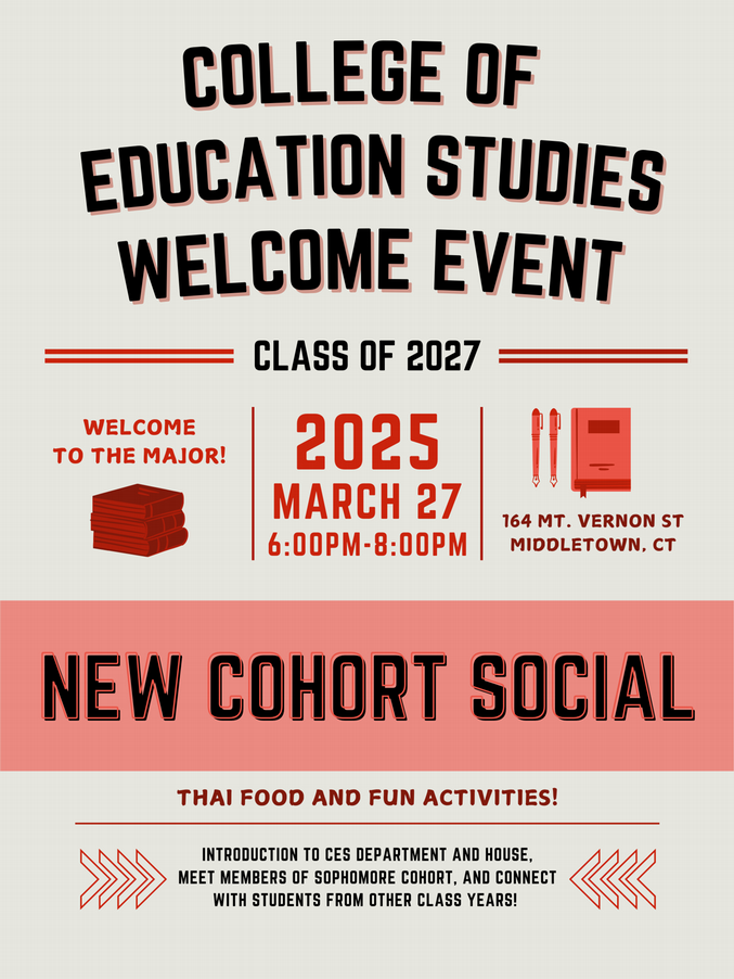 New Co-hort Social March 27 at 164 Mt. Vernon St. 6-8 Thai food served